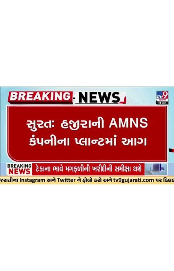 હજીરામાં ANMS કંપનીના પ્લાન્ટમાં આગ લાગી | Surat | Fire