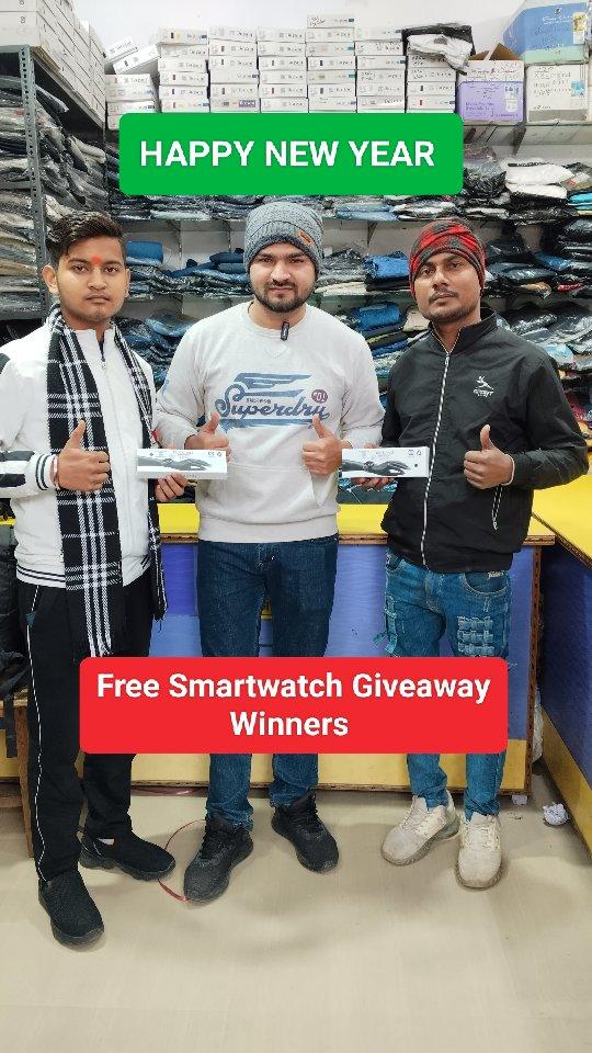 Free Smartwatch giveaway winners 🏆 ⌚

Free Smartwatch winners ko randomly select kiya jata hai
Free Smartwatch pane ki liye hamare next giveaway video ko kam se kam 10 logo ko share karen aur hamare page ko follow karen🙏