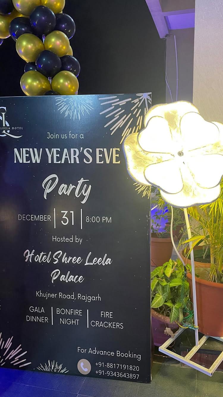 🎆✨ New Year’s Eve Highlights at Hotel Shree Leela Palace! 🎉

From the sparkling fireworks, live music and DJ to the cozy bonfire night and the delicious gala dinner, we welcomed 2025 in style! 🖤🎊

📍 Location: Hotel Shree Leela Palace, Khujner Road, Rajgarh

Tag your friends if you spot them & relive the magic! 🥳🪩

Event Decoration - total_services_