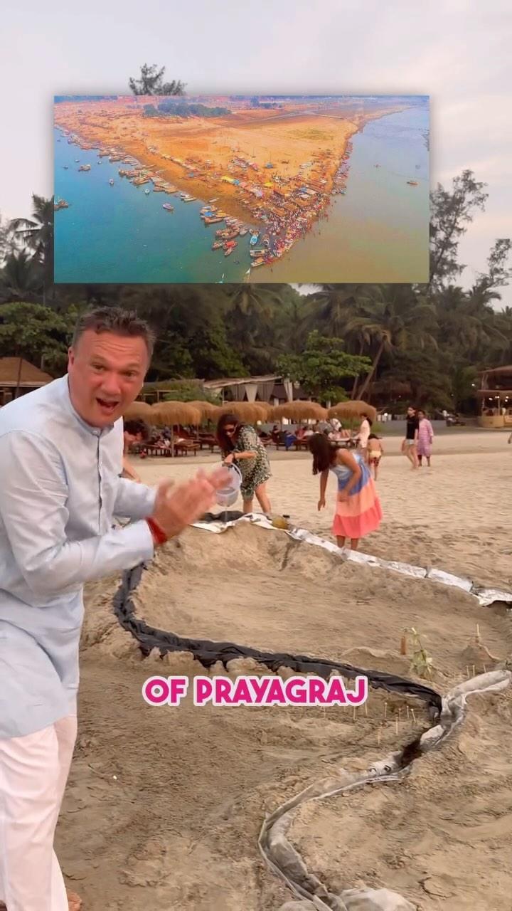 Explaining Maha Kumbha Mela using a sand model I made on the beach in Goa
Please share this reel with anyone who is coming or interested
I’ve been researching Prayagraj and Kumbha Mela for weeks - reading the Vishnu Purana, Matsya Purana (and Prayagraj Tirtha), Mahabharata and Ramayana and many academic papers and books
Over the coming weeks I’ll be sharing what I’ve learned in the lead up to Makar Sankranti when I shall reach Prayagraj itself
Are you coming to Prayagraj? Let me know below
🙏❤️🇮🇳🙏

**Huge thanks to our friends nirvanejain Sukhmani and their fantastic team for helping us out on beautiful Ashwem beach in front of palmagoa **
🙏❤️🇮🇳🏖️🙏

#indogenius #sadhgora #mahakumbhamela #kumbh #kumbhmela #kumbhamela #incredibleindia #reelsindia #india #prayagraj #KumbhMela #MahaKumbh #MahaKumbh2025 #spiritualtourism #spiritualtravel #indiatravelgram #dekhoapnadesh #IncrediblySpiritual 
tourismgoi pibindia utsav_tourism