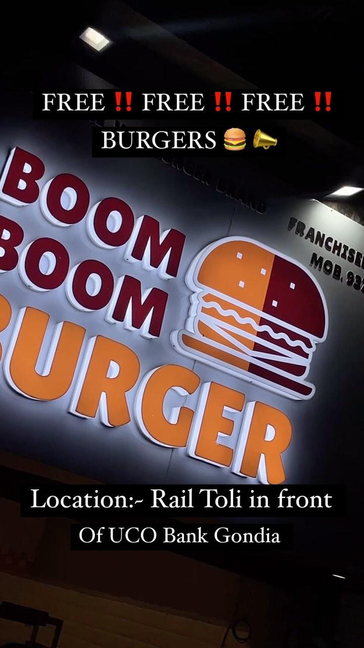 FREE ‼️FREE ‼️FREE ‼️ BURGERS ON 5TH JANUARY AT BOOM BOOM BURGER 🍔 VISIT NOW 🫶🏻

For ads Promotion contact link in bio