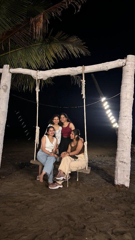 We are not drunk 😵‍💫 We are just together 😁

we #we_12818 #harshada #bhagyashree #aishwarya #rutuja #alibaug #rewasbeach #privatebeach #beachcamping #campingtales #beach #dj #djnight #goavibes #disco #camping #nagaon #drink #drunk #sprite #dance 
(Alibaug, beach, camping, beach camping, camping tales, rewas beach, private beach, dj, dj night, dance, dancing)