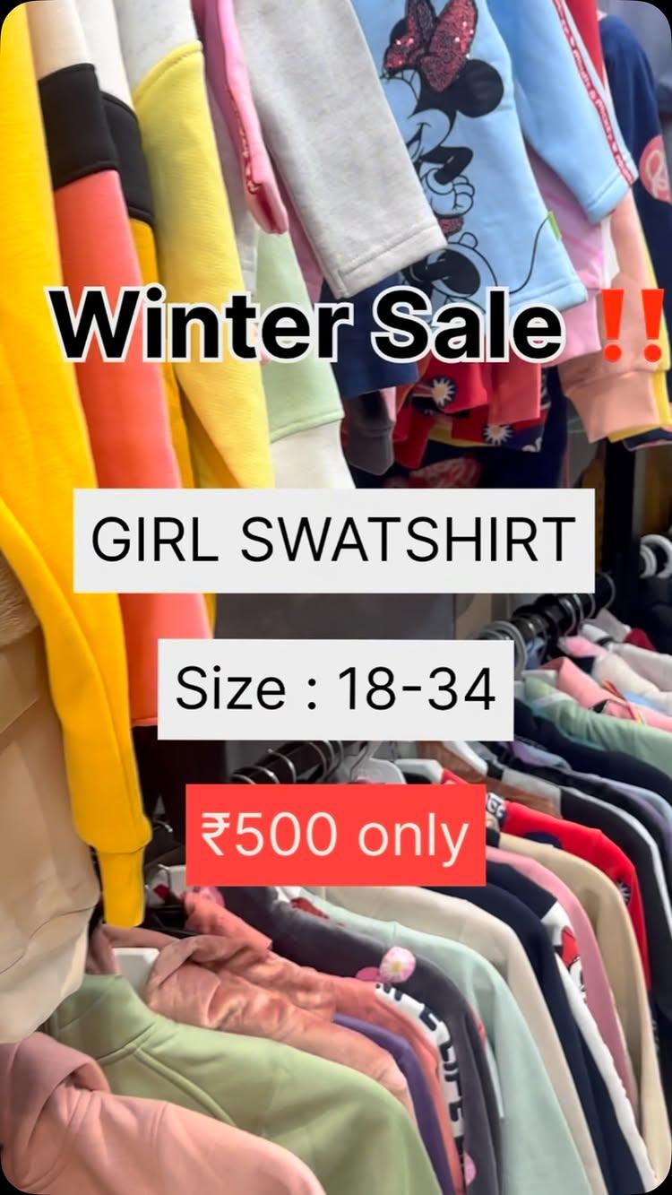 Winter Sale ‼️Winter Sale ‼️

Girl Swatshirt & Hoodies

Size :18-34 only 

Net :₹500 only