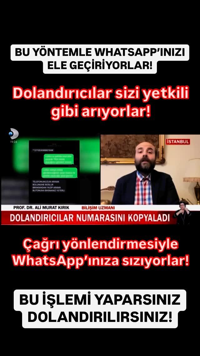 Dolandırıcılar cep telefonu operatörü üzerinden TV kurulum talebi olduğunu iletiyor, iptal için birtakım kodları tuşlamanızı istiyorlar
İşte bu yöntemle WhatsApp’ınıza erişerek arkadaşlarınıza mesaj atarak para istiyorlar! kanald Haber’de yalinonat ile değerlendirdik, ymzburak ise görüntüledi: https://youtu.be/PCviQQtRZKc