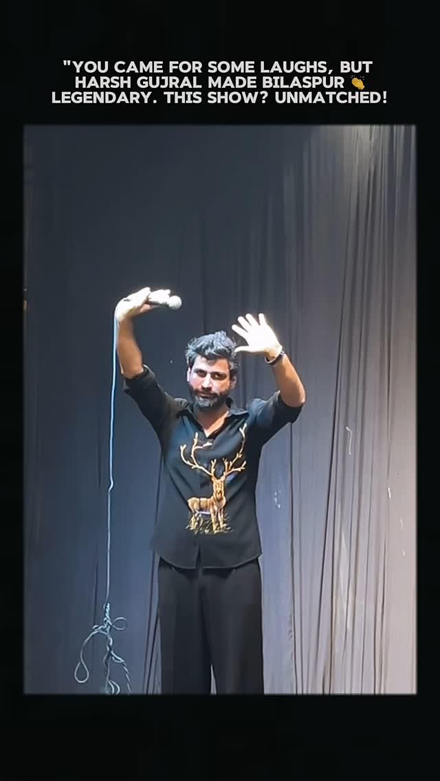 “Had an amazing time watching the incredibly talented Harsh Gujral perform live here in Bilaspur! 🎤✨ His comedy had us all in splits, and the energy was absolutely electric
If you missed it, you’re definitely going to want to catch his next show! Highly recommend checking out his hilarious take on everyday life and his unique perspective