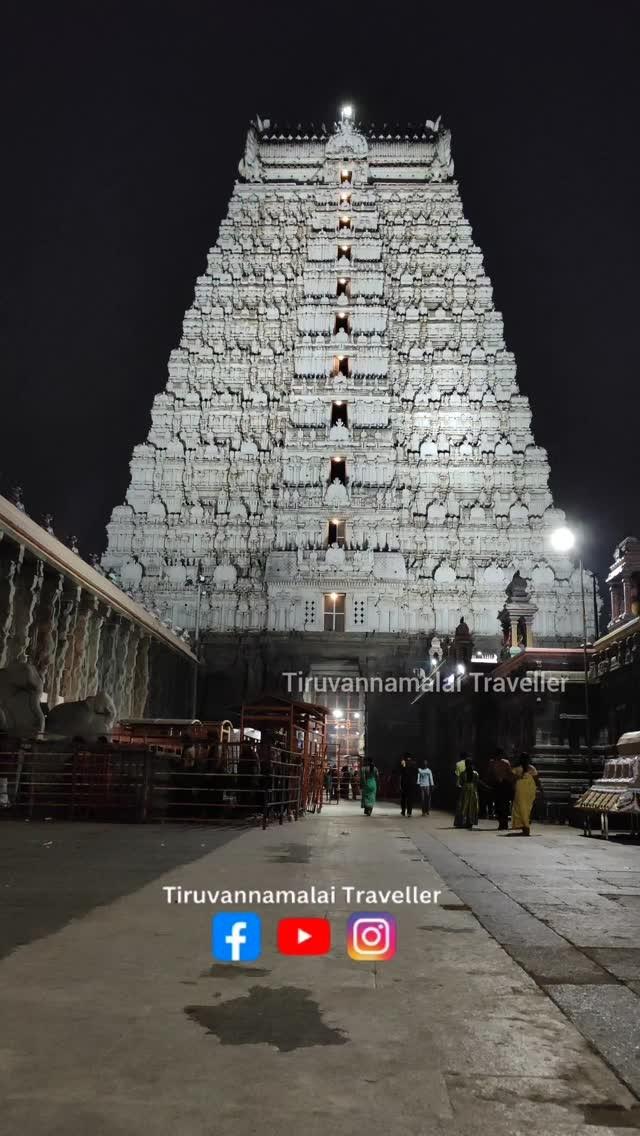 Night time Raja Gopuram glowing 🔥