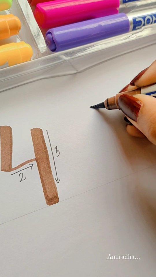 Number 4 & 5 | Brush Pen Calligraphy Tutorial 🖌️
 
How to write numbers with a Brush Pen 🖊️ 

👉Comment what tutorial you want next
Follow for more 😊🤗

[Brush pen calligraphy, calligraphy tutorial, numbers, hand lettering, calligraphy techniques, Art, tutorial, modern number calligraphy]