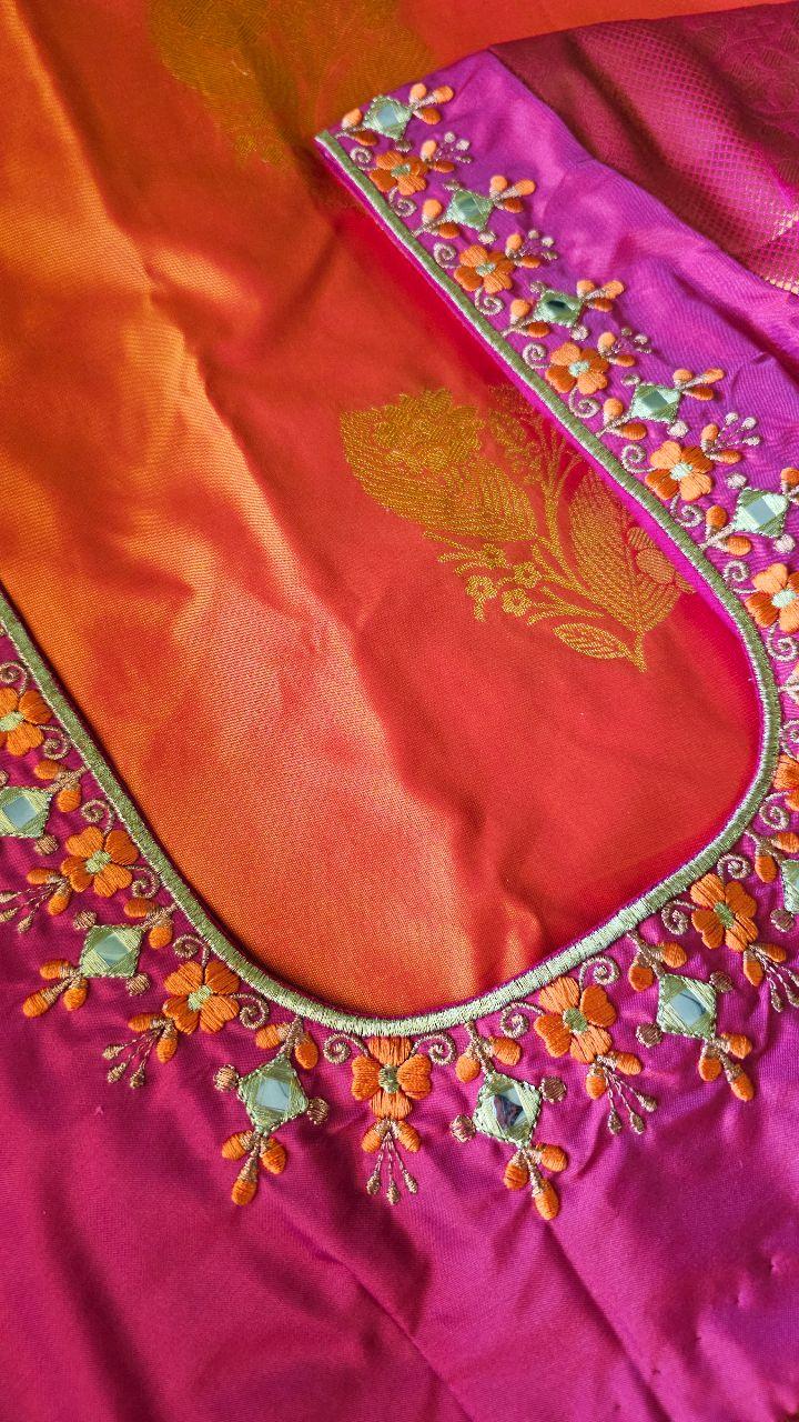 📸 Sharing some gorgeous customer satisfaction with our latest creation! 💫 Our talented team added the perfect touch of computer embroidery and mirror work to this beautiful saree blouse, making it even more stunning
Our customer was beyond pleased with the final result and we couldn't be happier to have brought her vision to life
At our studio, we strive for excellence and customer satisfaction is our top priority
Thank you for choosing us to make your saree even more beautiful! 💐