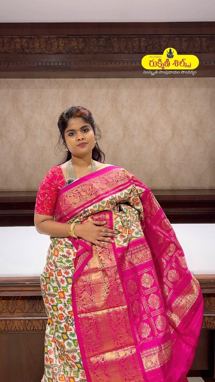 ✨ Ikat Elegance Meets Kanchi Grandeur! ✨

Presenting a stunning cream to pink Ikat saree with a luxurious Kanchi border – a perfect blend of tradition and style
This masterpiece is designed to make every occasion special
Don’t miss this exclusive collection – visit Rukmini Silks, Kurnool, today!