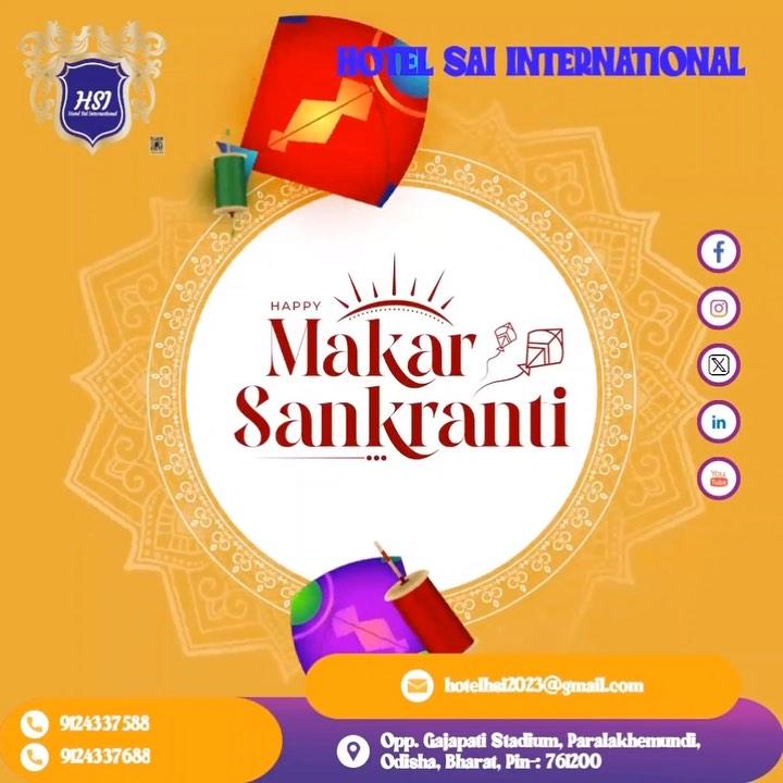 May this Sankranti be as bright as the sun
and the kites fly high as the sky

hotelhsi2023

📍visit us: HSI, Hotel Sai International, Opposite Stadium, Parlakhemundi Gajapati, Odisha
For Reservations Contact Us: ☎️At -06815283888 Restaurant: 9124337588, Room: 9124337688