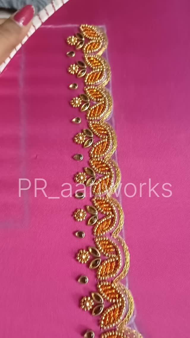 Bridal aariwork ❤️ Customised design 🫰🏻❤️ 
Budget friendly 💥💯 
💥 DM FOR ORDER 💥
💥FREE SHIPPING 💥 

Simple design starts from Rs.800
Bridal design starts from Rs.1800